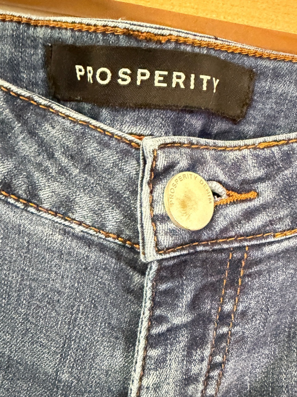 Prosperity Distressed Skinny Jeans Raw Hem Stretch Denim Light Wash Size 26 - Picture 4 of 7